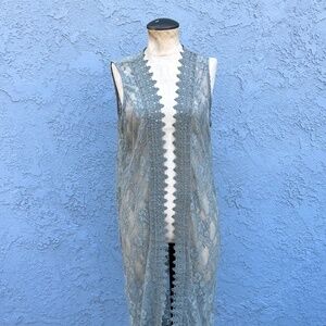 Silver Lace Duster in Medium y2k fairycore sheer layering
